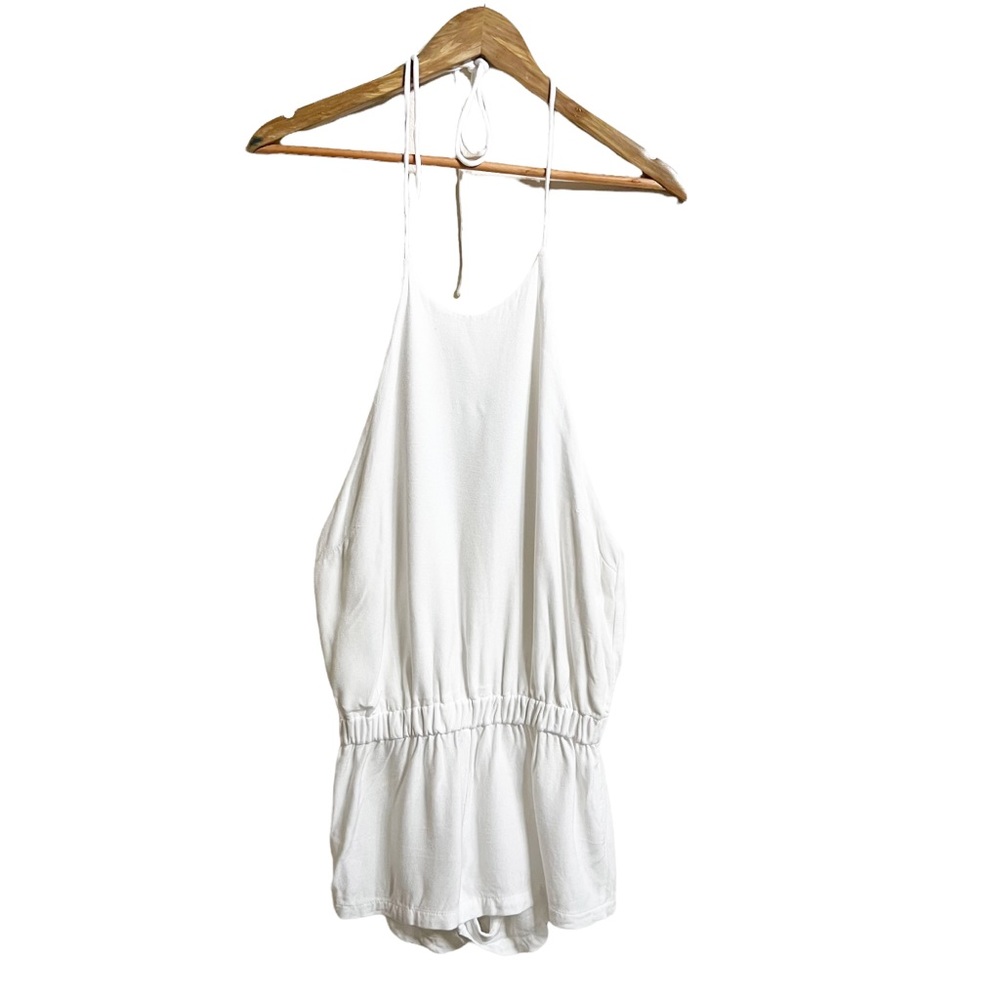 Mikoh White Halter Takaroa Open Back Romper - image 2